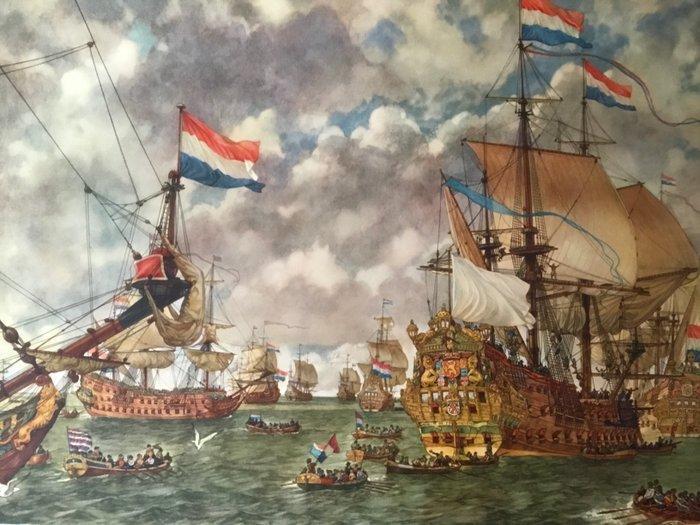 JB Wolters-Noordhoff , Groningen - Belle vieille affiche, Antiquités & Art, Curiosités & Brocante