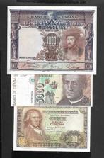 Spanje. - 3 banknotes - various dates  (Zonder Minimumprijs), Postzegels en Munten