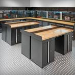 Datona Werkbank PRO eiken - 8 opbergkasten - 200 cm - zwart, Ophalen of Verzenden, Nieuw