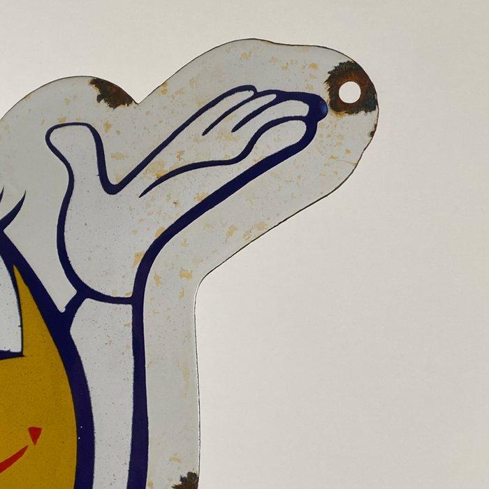 Esso - Reclamebord - Gemaakt van 1,5 mm ijzer en emaille, Antiek en Kunst, Antiek | Wandborden en Tegels