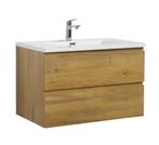 Badkamermeubel Set Angela 80cm Eiken Badmeubel, Huis en Inrichting, Badkamer | Badkamermeubels, Verzenden, Nieuw