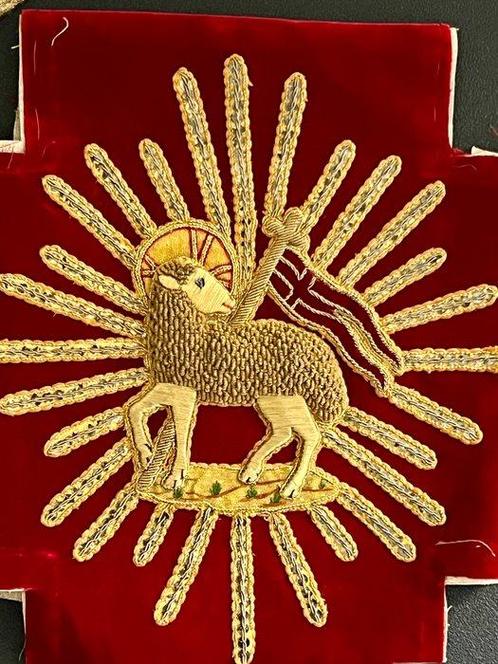 Ensemble d’anciennes broderies religieuses (3) - fil dor -, Antiek en Kunst, Kunst | Niet-Westerse kunst