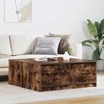 vidaXL Salontafel met lades 100x100x40 cm gerookt, Huis en Inrichting, Tafels | Salontafels, Verzenden, Nieuw