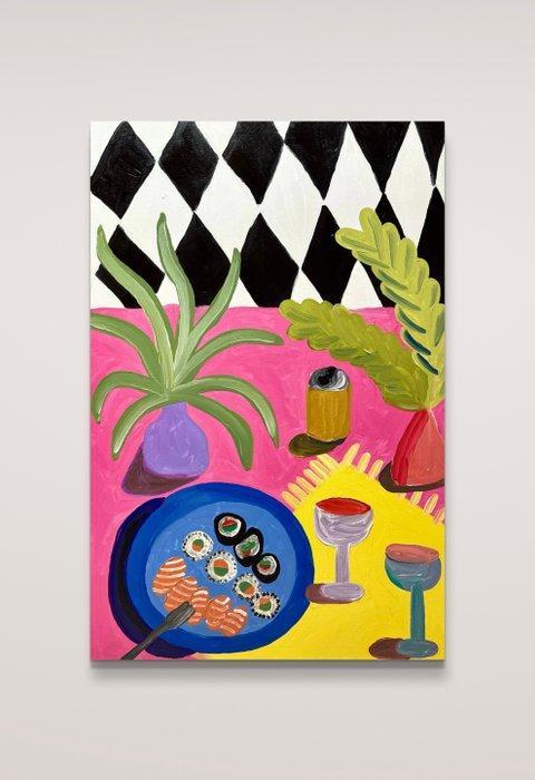 Aurora Camaiani (XX) - Saturday night dinner, Antiek en Kunst, Kunst | Schilderijen | Modern