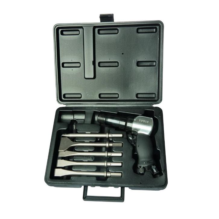 RODAC Hakhamer in kunststof koffer + 5 beitels voor de bouw, Doe-het-zelf en Bouw, Gereedschap | Overige machines, Nieuw, Ophalen of Verzenden