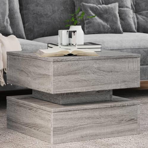 vidaXL Salontafel met LED-verlichting 50x50x40 cm grijs, Huis en Inrichting, Tafels | Salontafels, Nieuw, Verzenden