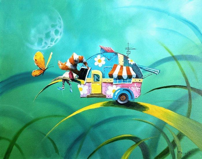 Adam Burczyc - A stop, Antiek en Kunst, Kunst | Schilderijen | Modern