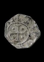 Middeleeuwen, kruisvaardersperiode Billon Hammered Pougeoise, Antiek en Kunst