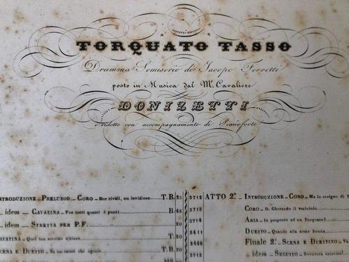 Gaetano Donizetti - Vincenzo Bellini - Torquato Tasso e La, Antiek en Kunst, Antiek | Boeken en Manuscripten