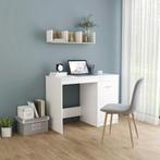 vidaXL Bureau 100x50x76 cm bewerkt hout wit, Huis en Inrichting, Verzenden, Nieuw