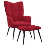 vidaXL Chaise de relaxation avec repose-pied Rouge, Neuf, Verzenden