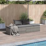 vidaXL Tuinbed 195x60 cm poly rattan grijs, Tuin en Terras, Verzenden, Nieuw