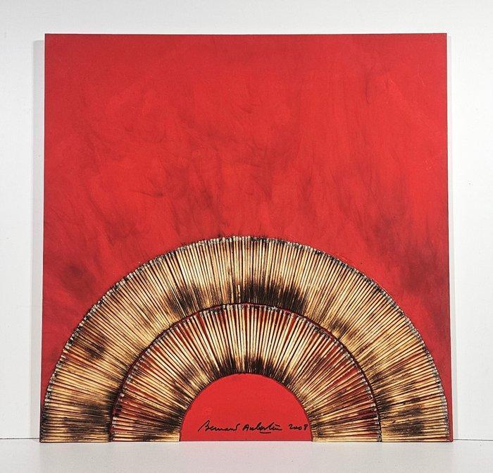 Bernard Aubertin (1934-2015) - Dessin de Feu sur Table Rouge, Antiquités & Art, Art | Peinture | Moderne