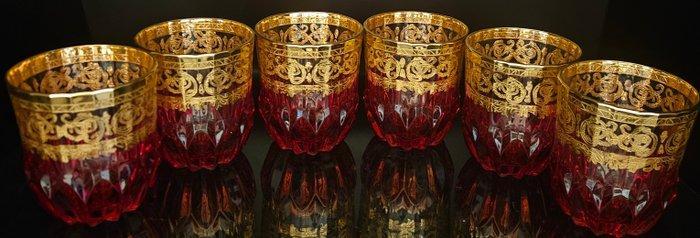 ISMIE LUX - Drinkservies (6) - Superieure rode juwelen, Antiek en Kunst, Antiek | Meubels | Tafels