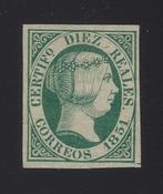 Spanje 1851 - 10 Reales Isabel II met certificaat - Edifil, Postzegels en Munten, Postzegels | Europa | Spanje, Gestempeld