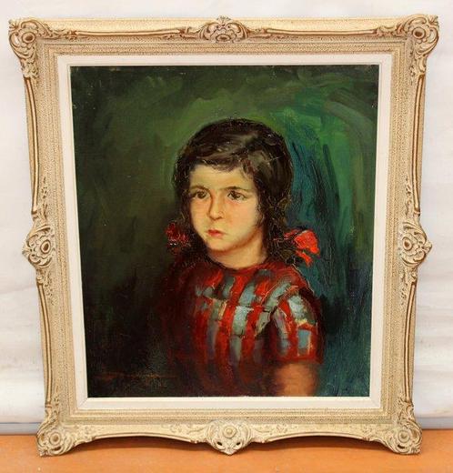 Isabel de Daganzo (1912-1995) - Retrato de niña, Antiek en Kunst, Kunst | Schilderijen | Klassiek