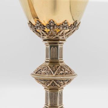 Neogotische miskelk met pateen en lepeltje - Zilver -