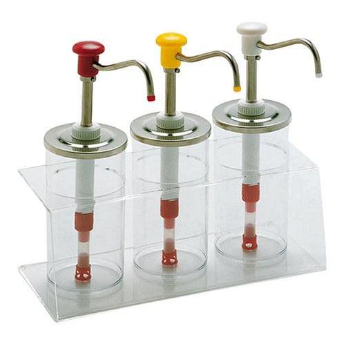 Saus/Dressingbar met RVS deksel en drukknop dispenser |  3x, Zakelijke goederen, Horeca | Keukenapparatuur, Nieuw in verpakking