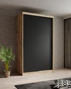 Kledingkast zwart eiken - 120x62x200 Kleerkast schuifdeuren, Huis en Inrichting, Nieuw, Verzenden
