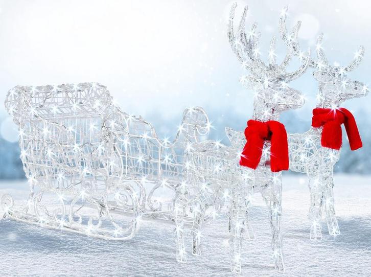 KESSER® Kerstverlichting 240 LED´s 2x Rendier met Slee - lic, Diversen, Kerst, Nieuw, Verzenden