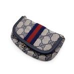 Gucci - Vintage Blue Monogram Canvas Mirrored Cosmetic Case, Antiquités & Art