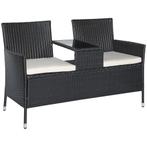 Tuinbank - Moderno - Polyrotan - Weerbestendig - Zwart, Tuin en Terras, Ophalen of Verzenden, Nieuw