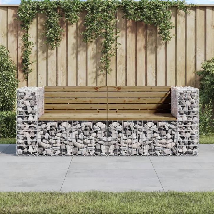 vidaXL Tuinbank schanskorfontwerp 184x71x65,5 cm, Tuin en Terras, Tuinsets en Loungesets, Nieuw, Verzenden