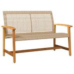 Tuinbank Rattan/Acacia 112cm | Retour Deal 56% Korting, Tuin en Terras, Tuinbanken, Verzenden, Nieuw, Kunststof