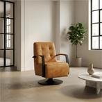 Set van 2 Leren draaifauteuils Mind - Kenia Cognac (cognac), Huis en Inrichting, Fauteuils, Nieuw, Ophalen of Verzenden, 50 tot 75 cm