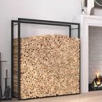 vidaXL Haardhoutrek 110x28x116 cm staal matzwart, Verzenden