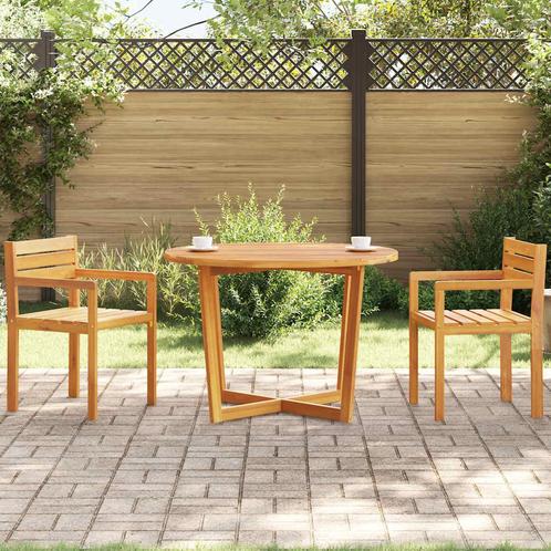 vidaXL Tuintafel rond Ø110x75 cm massief acaciahout, Tuin en Terras, Tuintafels, Nieuw, Verzenden