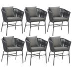 tectake Stoelset Valeiras in rope-design, dikke kussens, 60x, Tuin en Terras, Verzenden, Nieuw