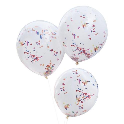 Gekleurde Confetti Ballonnen Confetti 45cm 3st, Hobby en Vrije tijd, Feestartikelen, Nieuw, Verzenden