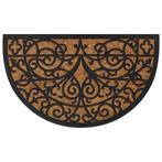 vidaXL Deurmat halfrond 45x75 cm rubber en kokosvezel, Tuin en Terras, Verzenden, Nieuw