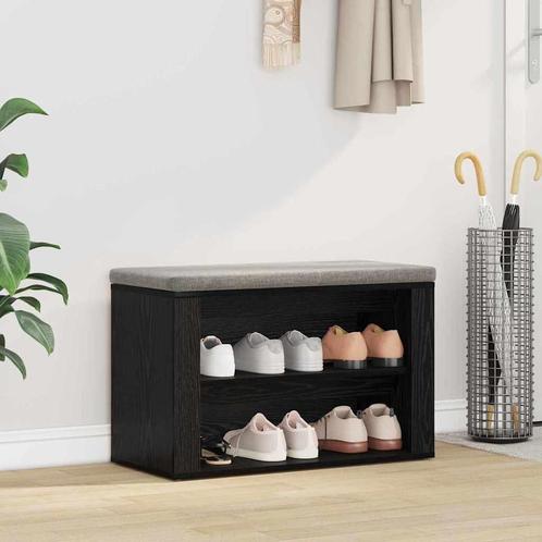 vidaXL Schoenrek met plank Zwart eiken 75 x 35 x 45 cm, Huis en Inrichting, Kasten | Schoenenkasten, Nieuw, Verzenden