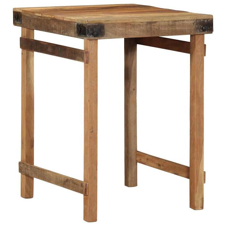 vidaXL Eettafel Bruin 60 x 55 x 76 cm massief gerecycled, Huis en Inrichting, Tafels | Eettafels, Nieuw, Verzenden