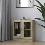vidaXL Vitrinekast 82,5x30,5x80 cm bewerkt hout sonoma, Huis en Inrichting, Kasten | Boekenkasten, Verzenden, Nieuw