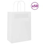 vidaXL Papieren zakjes 50 st met hengsels 21x11x28 cm wit, Diversen, Cadeauverpakkingen, Verzenden, Nieuw