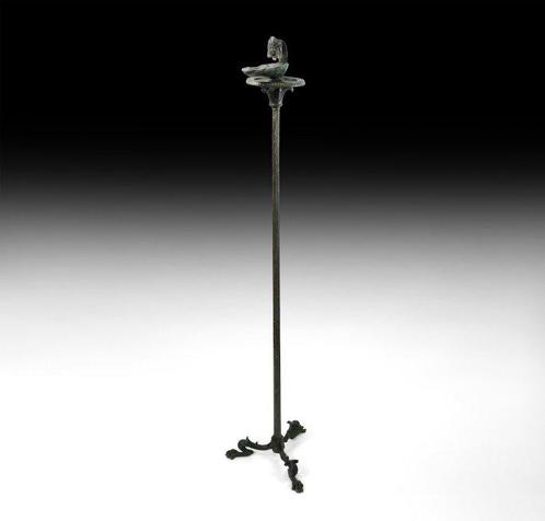 Oud-Romeins Brons Lamp met theatermasker. 1e - 2e eeuw, Verzamelen, Mineralen en Fossielen
