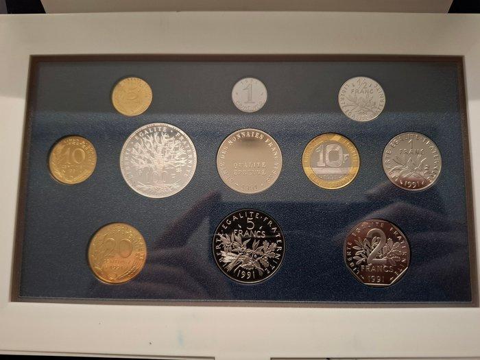 Frankrijk. Proof Set 1991 (11 monnaies), Postzegels en Munten, Munten | Europa | Euromunten