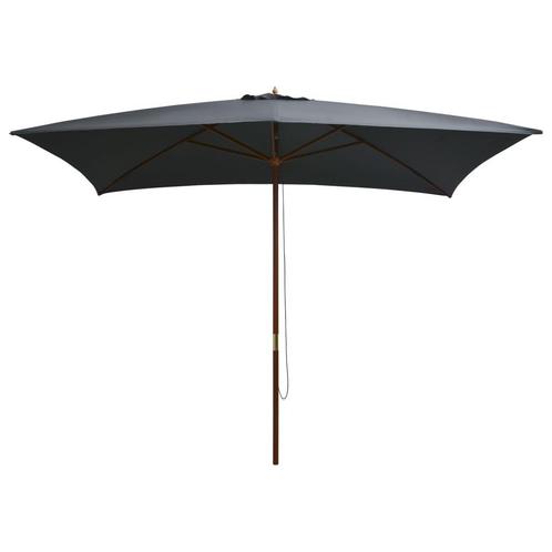 Houten Parasol 2x3m Antraciet | Tweede Kansje | Tuin must..., Tuin en Terras, Parasols, 2 tot 3 meter, Verstelbaar, Nieuw, Stokparasol