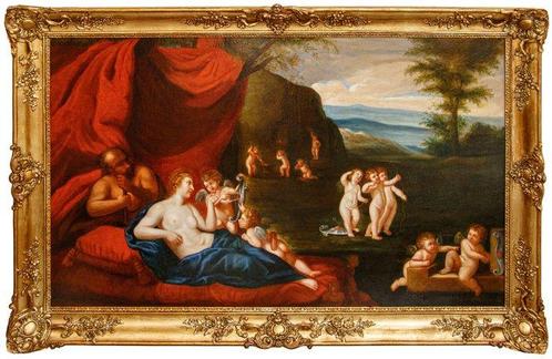 Francesco Albani (1578–1660), Cerchia di - Il riposo di, Antiek en Kunst, Kunst | Schilderijen | Klassiek