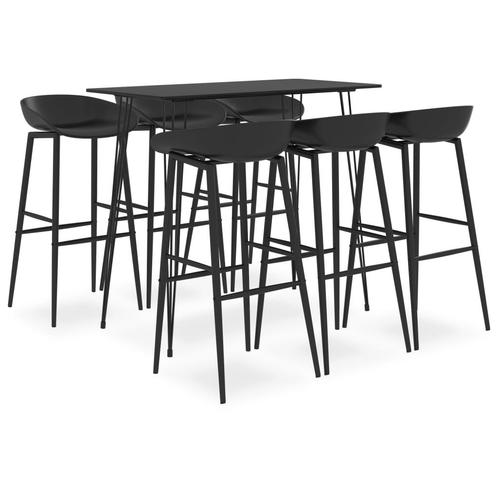 vidaXL 7-delige Barset zwart, Huis en Inrichting, Complete eetkamers, Nieuw, Verzenden