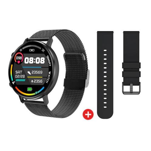 Smartwatch met Extra Bandje - Roestvrij Staal Mesh /, Handtassen en Accessoires, Smartwatches, Nieuw, Verzenden