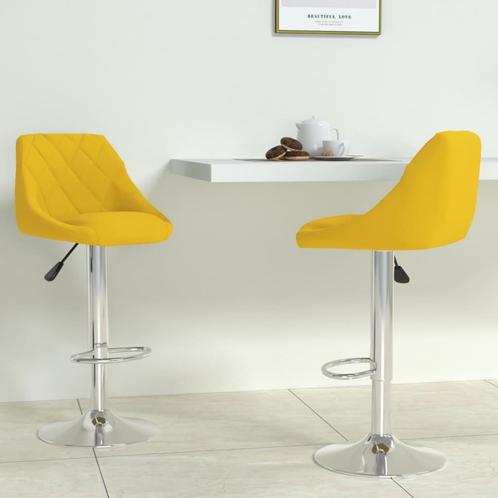 vidaXL Tabourets de bar lot de 2 jaune moutarde velours, Maison & Meubles, Tabourets de bar, Neuf, Envoi