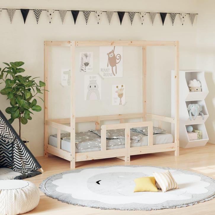 vidaXL Kinderbedframe 70x140 cm massief grenenhout, Kinderen en Baby's, Kinderkamer | Bedden, Nieuw, Verzenden