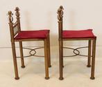 Stoel - Fluweel, Metaal - Twee stoelen, Antiek en Kunst