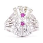 Ring Platina Diamant (Natuurlijk) - Robijn, Nieuw