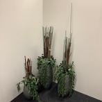 Complete sets van 3 vazen met kunstplant in een stenen vaas, Huis en Inrichting, Kamerplanten