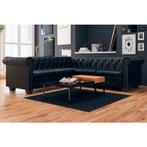 vidaXL Chesterfield hoekbank 5-zits kunstleer zwart, Huis en Inrichting, Verzenden, Nieuw